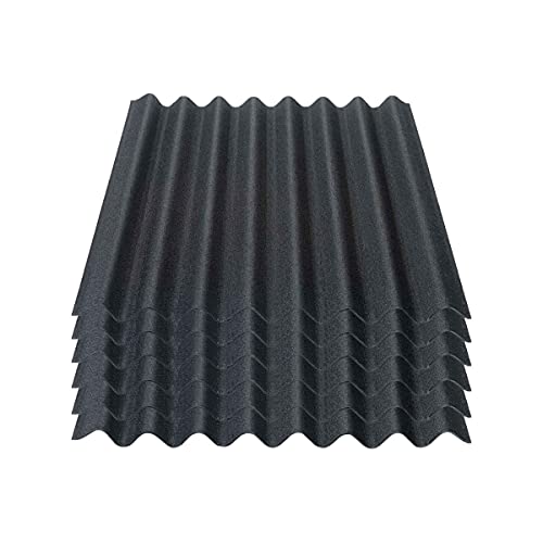 Onduline Easyline Dachplatte Wandplatte Bitumenwellplatten Wellplatte 6x0,76m² - schwarz
