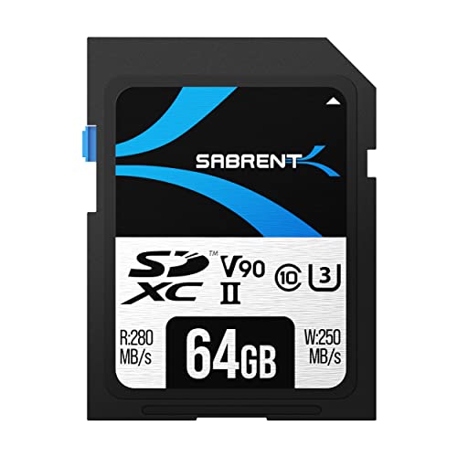Sabrent Rocket v90 64GB SD UHS-II Speicherkarte R280MB/s W250MB/s (SD-TL90-64GB)