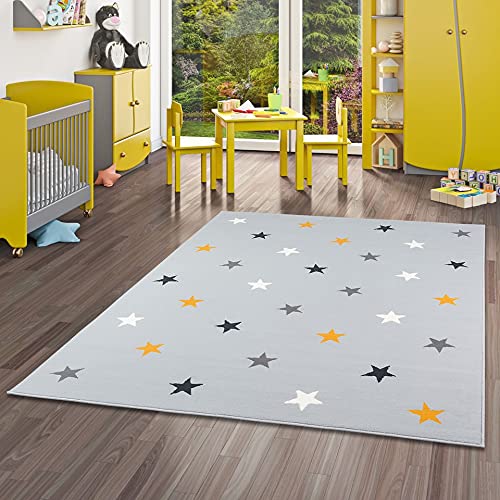 Kinder und Jugend Teppich Trendline Sterne Mix Spielteppiche grau Gr. 160 x 225