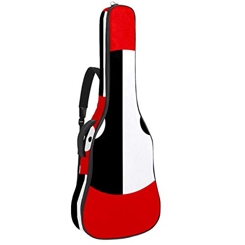 Gitarrentasche mit Reißverschluss, wasserdicht, weich, für Bassgitarre, Akustik- und klassische Folk-Gitarre, Yin Yang, Rot