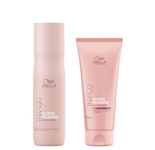 Wella INVIGO Recharge Cool Blonde Refreshing Shampoo 250 ml und Conditioner 200 ml