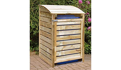 Mülltonnenbox (1er) aus Holz, Mülltonnenverkleidung (für eine Tonne bis 240 Liter), wetterfest und somit ideal für draußen / Outdoor geeignet
