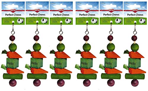 Kaytee Perfect Chews Ka-Bob Colorful Wooden Toy for Small Animals - 6 Pack