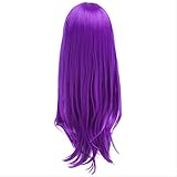 L-email wig Women Long Wigs 10 Colors 65cm Black Pink Straight Heat Resistant Synthetic Hair Perucas Cosplay Wig 26inches Purple