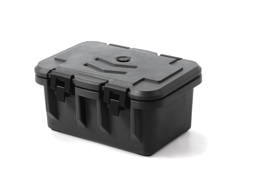 HENDI Thermobox, Doppelwandig, Thermo Catering Container, Thermobehälter, Transportbox, HDPE, Toploader, Innen: GN 1/1 (H)200mm, 630x460x(H)305mm, Schwarz