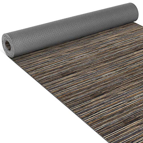 ANRO Küchenläufer Teppich Läufer gewebt Muster Teppichoptik Braun 65x180cm Viele Größen/Muster