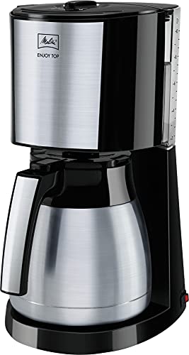 Melitta 1017-07, Filterkaffeemaschine mit Thermkanne, AromaSelector, Weiß Kaffeemaschine Enjoy TOP Therm, weiá, Edelstahl, 1.2 liters