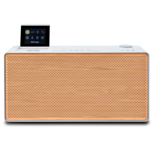 Evoke Home - Wood Edition, All-in-One-Musiksystem in Cotton White mit Kirschholzgrill