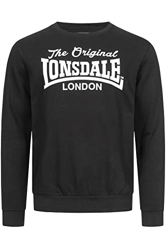 Lonsdale Herren Rundhals Sweatshirt Normale Passform BURGHEAD Black/White M