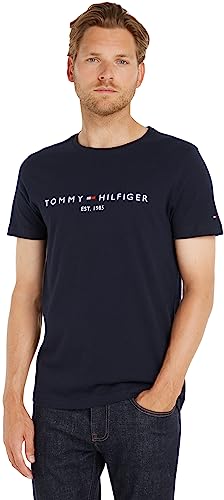 Tommy Hilfiger Herren Tommy Flag Hilfiger Tee Sporttop, Blau (Sky Captain 403), XX-Large (Herstellergröße:XXL)