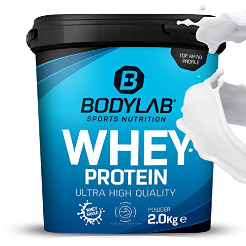 Bodylab24 Whey Protein 2kg | Eiweißpulver, Protein-Shake für Kraftsport & Fitness | Kann den Muskelaufbau unterstützen | Hochwertiges Protein-Pulver mit 80% Eiweiß | Aspartamfrei | Neutral