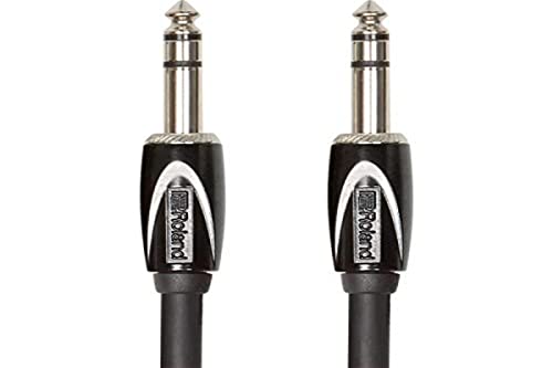 Roland Black-Serie Stereo-Verbindungskabel – 6,3-mm-TRS-Klinkenstecker, Länge: 4,5m – RCC-15-TRTR