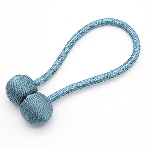 Accrie Magnet Buckle Free Drilling Hook Wall Hook Living Room Bedroom Curtain Rope Strap Hole Blue (30 cm)