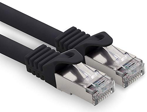 20m - schwarz - 1 Stück CAT.7 Computer Ethernet Kabel Netzwerkkabel (Rohkabel) Patchkabel S-FTP LSZH PIMF 10GB s RJ45 Stecker Cat6a