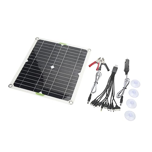 Solarpanel für Wohnmobil, IP65 Wasserdichtes Solarpanel Kit 10 in 1 mit USB Kabelbaum Überlastschutz für Wohnmobil, Auto, Boot, Wohnmobil, Wohnwagen