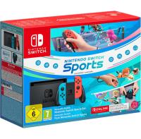 Nintendo Switch rot-blau Sports Set inkl. Beingurt, Spiel & 3 Monate Online M...