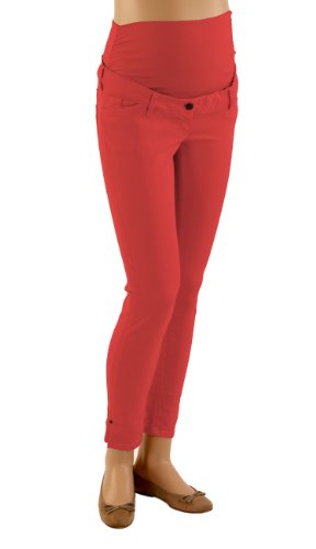 Christoff Umstands-Jeans Skinny Slim hoher Bund Umstandshose Sommerhose 38 Slim Rot