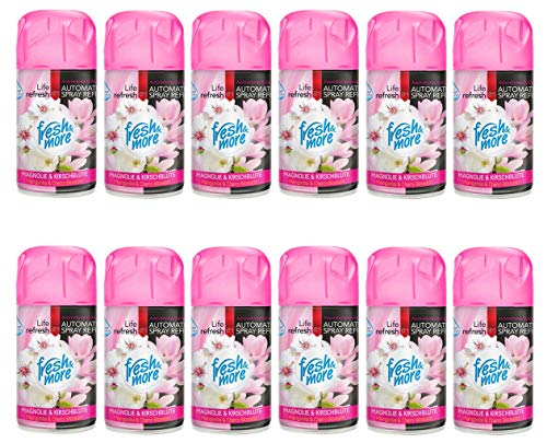 12x Fresh & More Nachfüller Magnolie&Kirschblüte Freshmatic Max Kompatibel, 250ml