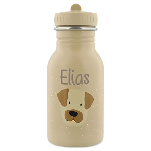 Personalisierte Trinkflasche aus Edelstahl von Trixie Baby Gravur des Namens (350 ml, Hund)
