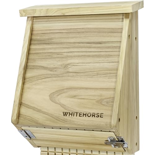 WHITEHORSE 4-Kammer-Fledermaushaus – eine hochwertige Zedern-Fledermausbox, die für die Ewigkeit gebaut ist – genießen Sie einen gesünderen Garten mit weniger Moskitos und unterstützen Sie