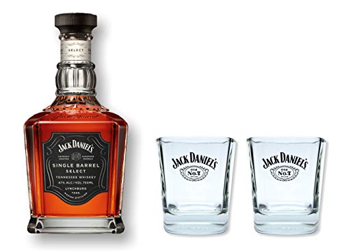 Jack Daniels Single Barrel Whiskey 0,7l 45% Set mit 2 Original Gläser