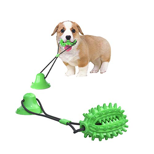 Multifunktionales Spielzeug zum Beißen von Haustieren mit Saugnapf, Kau-, Interaktions- und Hundespielzeug, Zahnbürstenstäbchen, geeignet für große und kleine Hunde