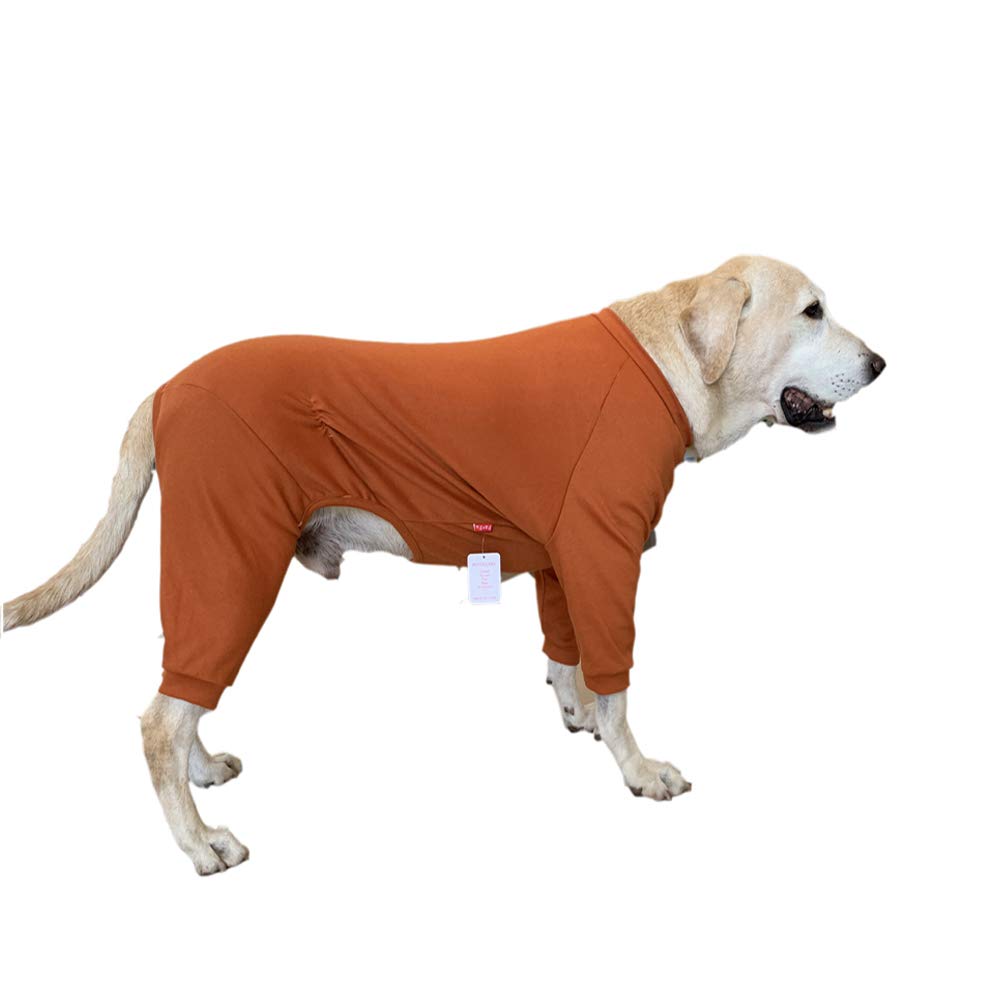NashaFeiLi Haustier-Pyjama, großer Hund Vierbeiner-Overall aus Baumwolle, Golden Retriever Kostüm für große Hunde (8, Braun)