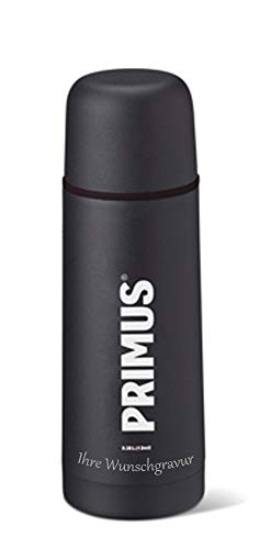 Primus Thermoflasche - schwarz (schwarz, mit Namensgravur, 350 ml)