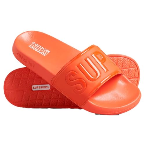 Superdry Herren Code Core Vegan Pool Slide Flipflop, Leuchtorange, X-Large