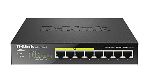 D-Link DES-1005P Fast Ethernet Switch (5-Port Layer2, 10/100 Mbit/s, PoE, einfache Plug & Play-Installation, automatische MDI/MDIX-Erkennung, lüfterlos) schwarz