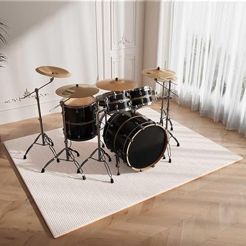FUYAO Soundproof Drum Rug Mat Non-Slip Drum Mat for Electronic Jazz Drum Kit, Bass Drum & Snare, Ultimate Musical Instrument Carpet