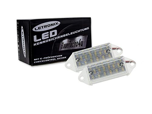 LETRONIX SMD LED Kennzeichenbeleuchtung Module geeignet für Lancer Typ CS0 2003-2007 / Lancer Typ CY0 2007-2017 mit E-Prüfzeichen
