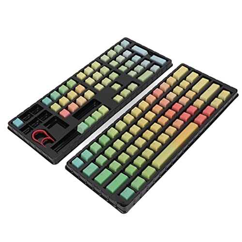 108 Tasten PBT-Tastenkappen-Set, Durchscheinender Sublimations-Regenbogen-Farbverlauf Tastaturtasten Ersatz, für 61/87/108 Mechanische Tastaturen