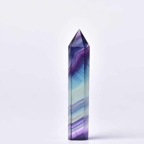 Steinschmuck, 40–80 mm, natürlicher Kristall, farbiger Fluorit, sechseckige Prismen, Kristallspitze, Stein, Geschenk, zufällige Lieferung, 50–60 mm Steinschmuck ZUOSHUAAYIN ( Color : Random Delivery ,