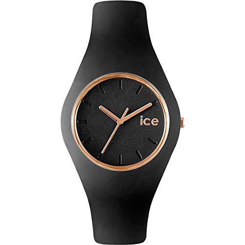 Ice-Watch - Ice Glam Black Rose-Gold - Schwarz Damenuhr mit Silikonarmband - 000979 (Small)