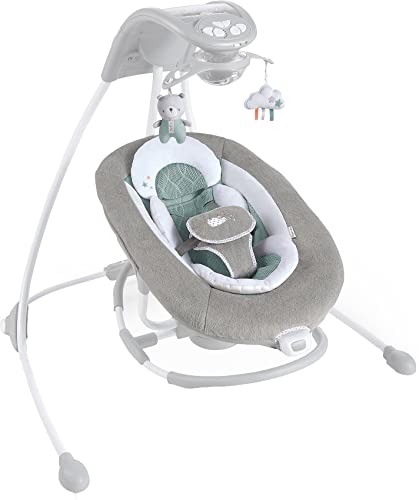 Ingenuity Pemberton 2 in 1 tragbare Babyschaukel und -wippe mit Lichtern, Vibrationen, Melodien, Lautstärkeregler, Smartphonefunktion und Netzteil