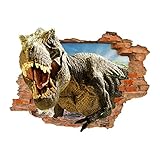 nikima - 116 Wandtattoo T-Rex Dinosaurier Tyrannosaurus Rex - Loch in der Wand - in 6 Größen - Coole Kinderzimmer Sticker Aufkleber Wanddeko Wandbild Junge Teenager - Größe 1750 x 1210 mm