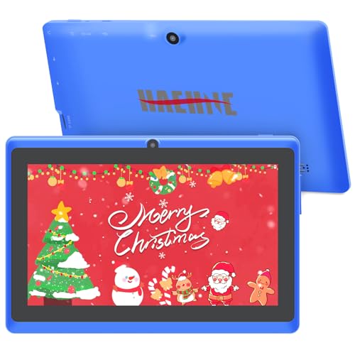 Haehne 7 Zoll Tablet PC, Google Android 4.4, Quad Core A33, 512MB RAM 8GB ROM, Dual Kameras, WiFi, Bluetooth, Kapazitiven Touchscreen, Blau