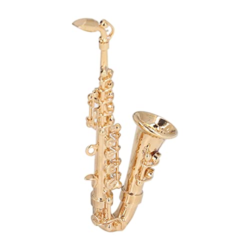 Miniatur-Saxophon-Ornament, sorgfältig poliertes Messing, goldenes Mini-Saxophon-Modell for Geburtstagsgeschenk/1398