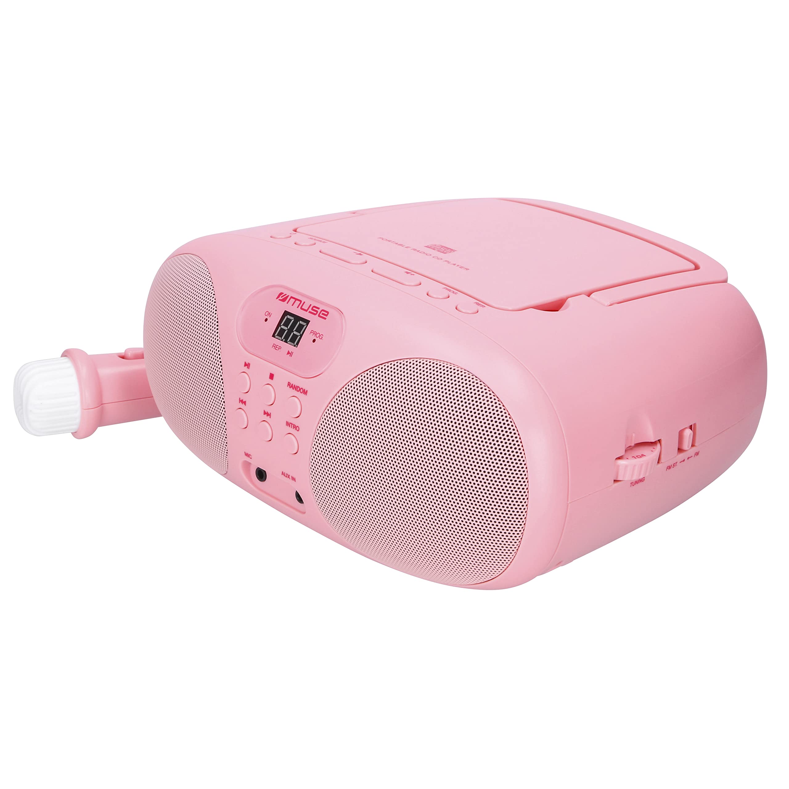 MUSE Radio und CD-Player MD-203 KP | für Mädchen | Pink | mit Mikrofon und AUX-Anschluss (3,5mm)