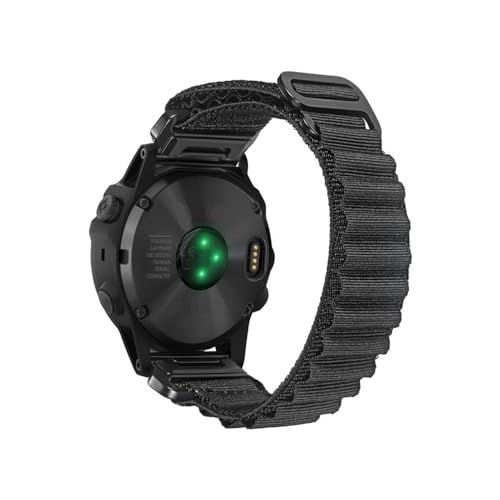 Uhrenarmband passend for Garmin Quickfit 20 22 26 mm Armband kompatibel mit Fenix/Tactix/Forerunner/Vivoactive/Approach/MARQ/Enduro (Color : BLK, Size : 22mm)