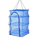Suppyfly Foldable 4 Layers Drying Fishing Net Rack Hanging Vegetable Fish Dishes Dryer PE Hanger Fish Net