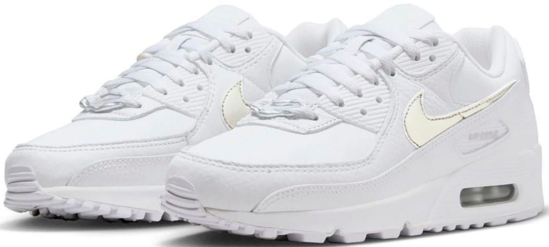 Nike Damen Air Max 90 Sneaker, White Metallic Silver Blue Joy, 36.5 EU