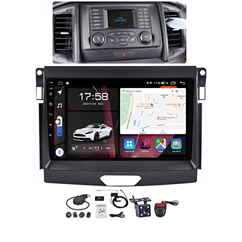 Kompatibel mit Autoradio GPS Navigation für Ford Ranger P703 2015-2020 mit 9 Zoll Display, Unterstützt Wireless Carplay Android Auto Bluetooth 5.0 FM AM RDS Radio DSP Lenkradsteuerung ( Color : A , Si