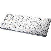 Mini Tastatur mit wabenförmigen Tasten, Multimediatasten, Aluminium, Silber/Weiß (KSK-5020BT-S (DE))