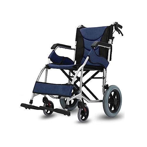 Wheelchair Klappbarer leichter Rollstuhl mit Handbremsen, Transportrollstuhl aus Aluminiumlegierung, tragbarer Transportstuhl, Mobilitätshilfe, Roller für Behinderte Behinderte