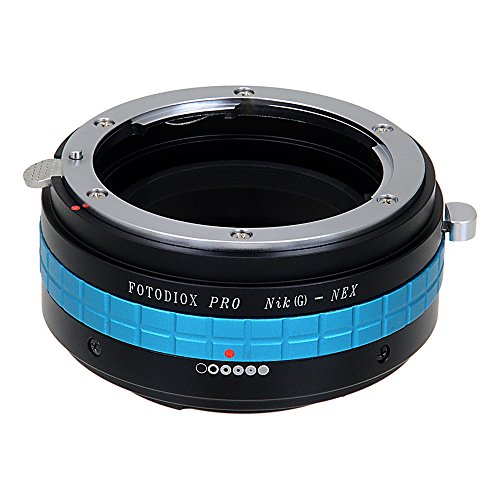 Fotodiox Pro Lens Mount Adapter with De-Clicked Aperture Dial, Nikon G Lens to Sony Alpha NEX E-mount Mirrorless Cameras