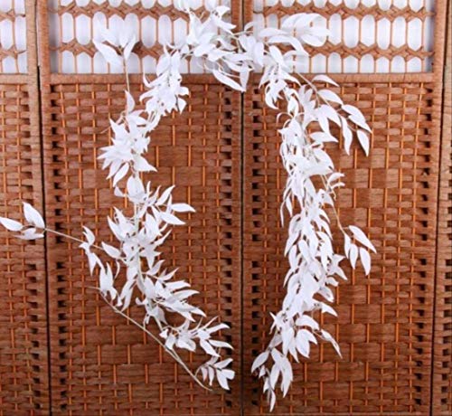 Künstliche Blatt Künstliche Willow Rebe Faux Pflanze for Hochzeit Dekoration Künstliche Plantas gefälschte Blätter Garland Rattan Artificial Ivy Weiß Künstliche Blumen (Color : White)