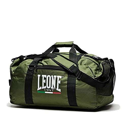Leone 1947 Hybrid Sporttasche Back Pack in schönem Army Grün - Große Trainingstasche Gym Tasche für Kampfsport Fitness Boxen Muay Thai - auch als Rucksack verwendbar