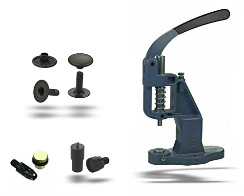 Ista Tools Nietenpresse Set Hohlnieten + Lochpfeife + Hohlnieten Werkzeug + 100 STK. rostfreie Hohlnieten Einzelkopf (6 x 7 mm, Antik)